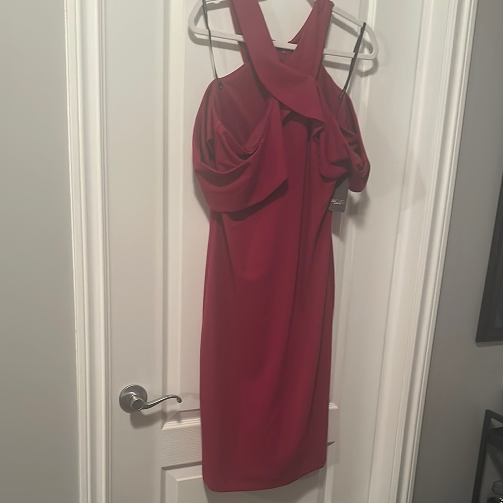 RACHEL Rachel Roy Pink Ruffled drop sleeve Halter Dress
